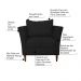 Kit 3 Poltronas Decorativa Sala de Estar Pés Palito Lubbock Couro Preto G58 - Gran Belo