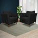 Kit 3 Poltronas Decorativa Sala de Estar Pés Palito Lubbock Couro Preto G58 - Gran Belo