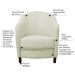 Kit 3 Poltronas Decorativas Sala de Estar Pés Madeira Kairós Couro Off White G03 - Gran Belo
