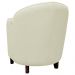 Kit 3 Poltronas Decorativas Sala de Estar Pés Madeira Kairós Couro Off White G03 - Gran Belo