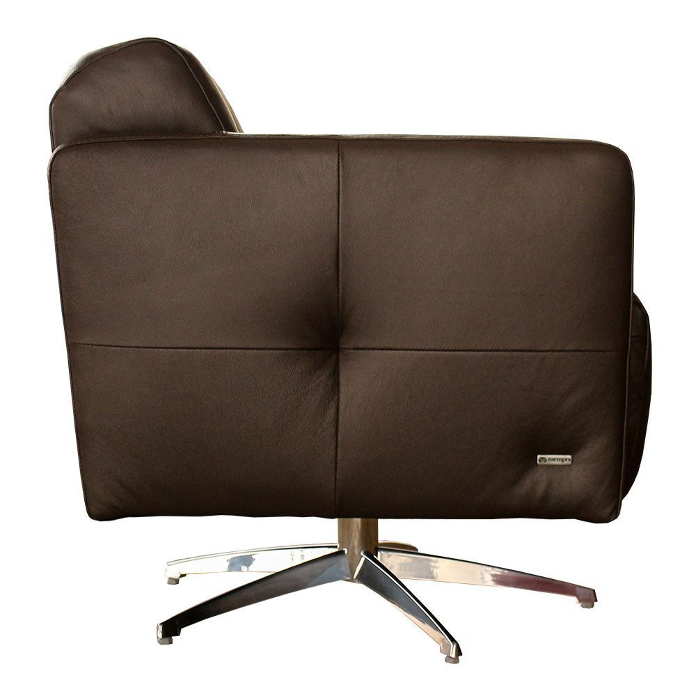 Kit 3 Poltronas Giratória para Sala de Estar Astana Couro Capucino G40 - Gran Belo