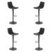 Kit 4 Banquetas Decorativas Travis PU com Regulagem de Altura Base Disco c/Apoio Para os Pés Preto G56 - Gran Belo
