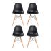 Kit 4 Cadeira Decorativa para Sala e Cozinha Garabit Preto G04 - Gran Belo