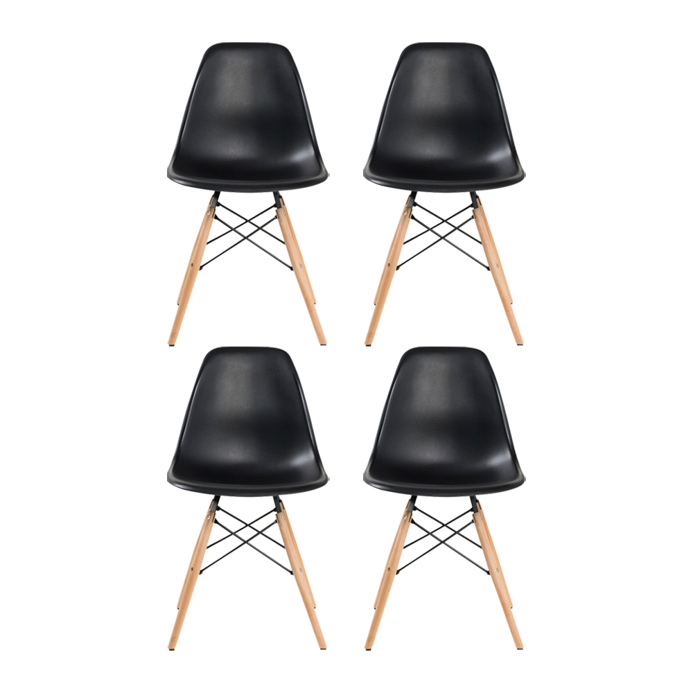 Kit 4 Cadeira Decorativa para Sala e Cozinha Garabit Preto G04 - Gran Belo