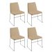 Kit 4 Cadeiras Decorativa Sala de Jantar Anne Linho Bege G17 - Gran Belo