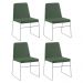Kit 4 Cadeiras Decorativa Sala de Jantar Anne Linho Verde G17 - Gran Belo