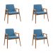 Kit 4 Cadeiras Decorativa Sala de Jantar Sidnei Linho Azul G17 - Gran Belo
