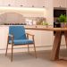 Kit 4 Cadeiras Decorativa Sala de Jantar Sidnei Linho Azul G17 - Gran Belo
