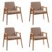 Kit 4 Cadeiras Decorativa Sala de Jantar Sidnei Linho Bege G17 - Gran Belo