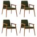 Kit 4 Cadeiras Decorativa Sala de Jantar Sidnei Veludo Verde G17 - Gran Belo