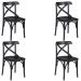 Kit 4 Cadeiras Decorativas Crift Preto - Gran Belo