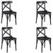 Kit 4 Cadeiras Decorativas Crift Preto G54 - Gran Belo