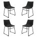 Kit 4 Cadeiras Decorativas Marquezine Sala de Jantar PU Base Aço Preto G56 - Gran Belo