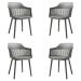 Kit 4 Cadeiras Decorativas Prescott Sala de Jantar PP/PU Cinza G56 - Gran Belo