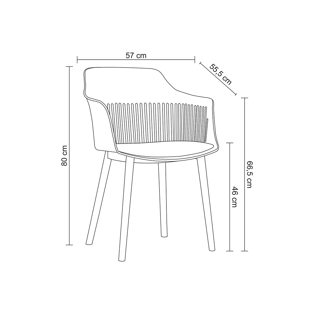 Kit 4 Cadeiras Decorativas Prescott Sala de Jantar PP/PU Cinza G56 - Gran Belo
