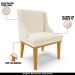 Kit 4 Cadeiras Decorativas Sala de Jantar Base Fixa de Madeira Firenze Linho Bege/Castanho G19 - Gran Belo