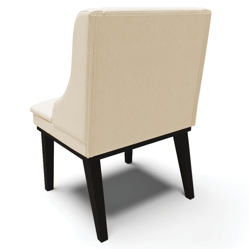 Kit 4 Cadeiras Decorativas Sala de Jantar Base Fixa de Madeira Firenze Linho Bege/Preto G19 - Gran Belo