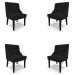 Kit 4 Cadeiras Decorativas Sala de Jantar Base Fixa de Madeira Firenze Linho Preto G19 - Gran Belo