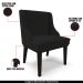 Kit 4 Cadeiras Decorativas Sala de Jantar Base Fixa de Madeira Firenze Linho Preto G19 - Gran Belo