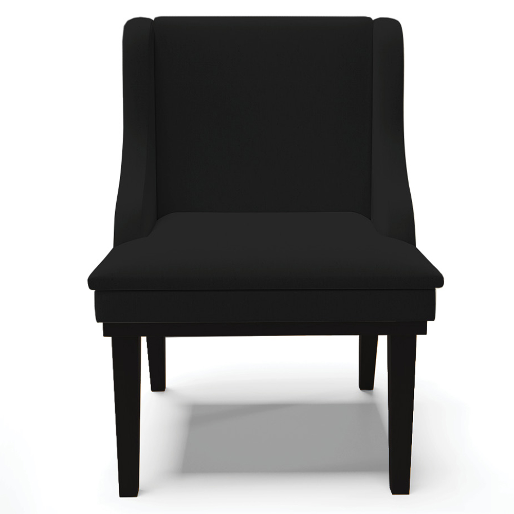 Kit 4 Cadeiras Decorativas Sala de Jantar Base Fixa de Madeira Firenze Linho Preto G19 - Gran Belo