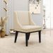Kit 4 Cadeiras Decorativas Sala de Jantar Base Fixa de Madeira Firenze PU Bege/Preto G19 - Gran Belo