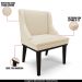 Kit 4 Cadeiras Decorativas Sala de Jantar Base Fixa de Madeira Firenze PU Bege/Preto G19 - Gran Belo
