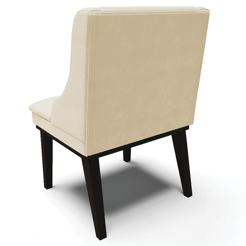 Kit 4 Cadeiras Decorativas Sala de Jantar Base Fixa de Madeira Firenze PU Bege/Preto G19 - Gran Belo