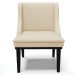 Kit 4 Cadeiras Decorativas Sala de Jantar Base Fixa de Madeira Firenze PU Bege/Preto G19 - Gran Belo