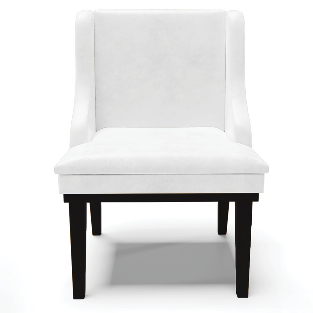 Kit 4 Cadeiras Decorativas Sala de Jantar Base Fixa de Madeira Firenze PU Branco Brilho/Preto G19 - Gran Belo