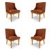 Kit 4 Cadeiras Decorativas Sala de Jantar Base Fixa de Madeira Firenze PU Nozes/Castanho G19 - Gran Belo