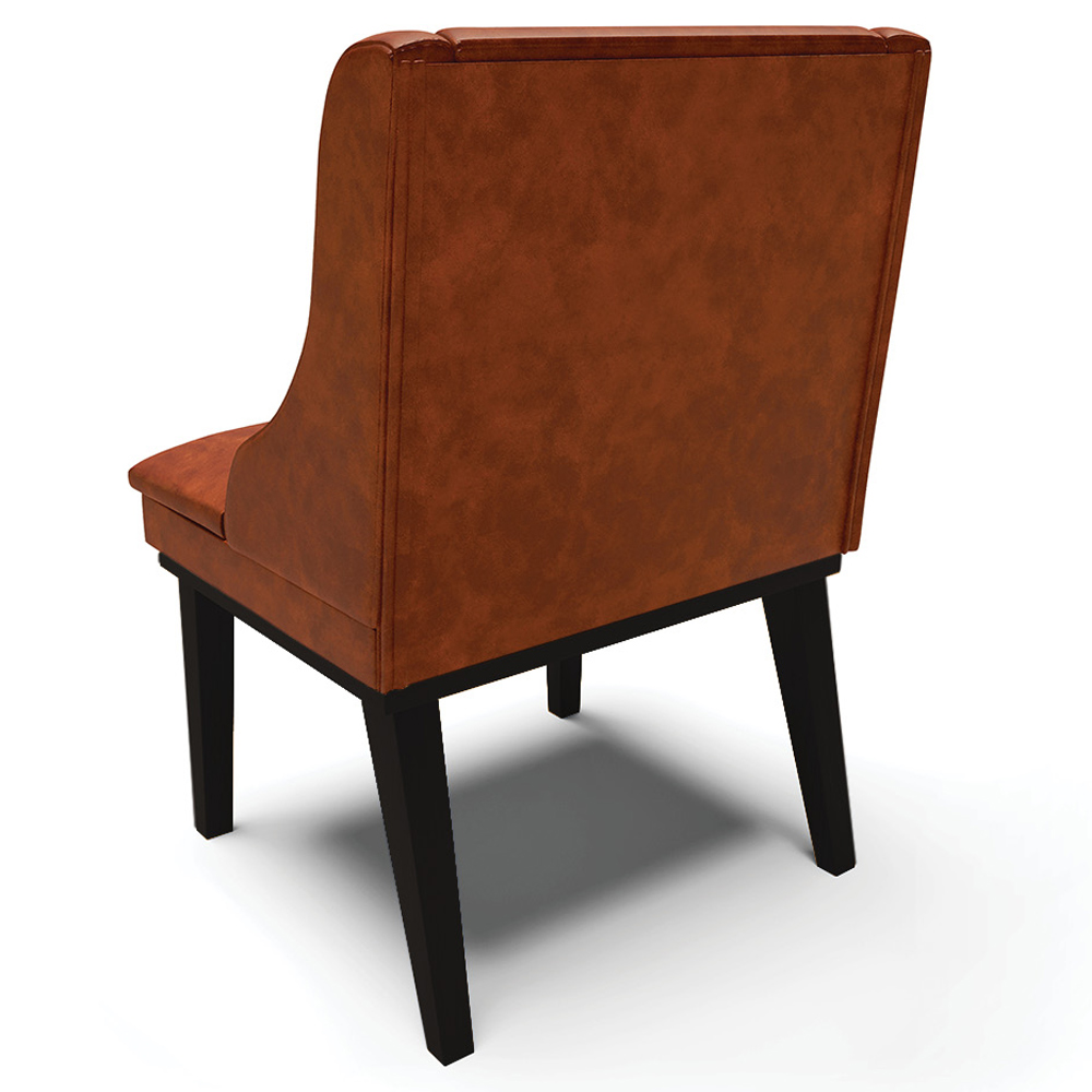 Kit 4 Cadeiras Decorativas Sala de Jantar Base Fixa de Madeira Firenze PU Nozes/Preto G19 - Gran Belo