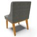 Kit 4 Cadeiras Decorativas Sala de Jantar Base Fixa de Madeira Firenze Suede Grafite/Castanho G19 - Gran Belo