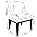 Kit 4 Cadeiras Decorativas Sala de Jantar Base Fixa de Madeira Firenze Suede Grafite/Preto G19 - Gran Belo