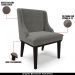 Kit 4 Cadeiras Decorativas Sala de Jantar Base Fixa de Madeira Firenze Suede Grafite/Preto G19 - Gran Belo