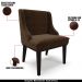 Kit 4 Cadeiras Decorativas Sala de Jantar Base Fixa de Madeira Firenze Suede Marrom/Preto G19 - Gran Belo