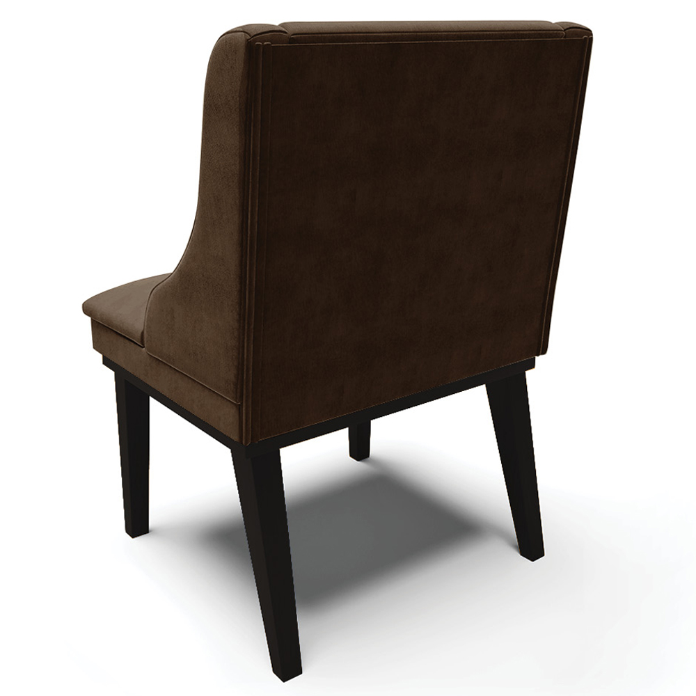 Kit 4 Cadeiras Decorativas Sala de Jantar Base Fixa de Madeira Firenze Suede Marrom/Preto G19 - Gran Belo