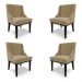 Kit 4 Cadeiras Decorativas Sala de Jantar Base Fixa de Madeira Firenze Suede Nude/Preto G19 - Gran Belo