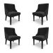 Kit 4 Cadeiras Decorativas Sala de Jantar Base Fixa de Madeira Firenze Suede Preto G19 - Gran Belo