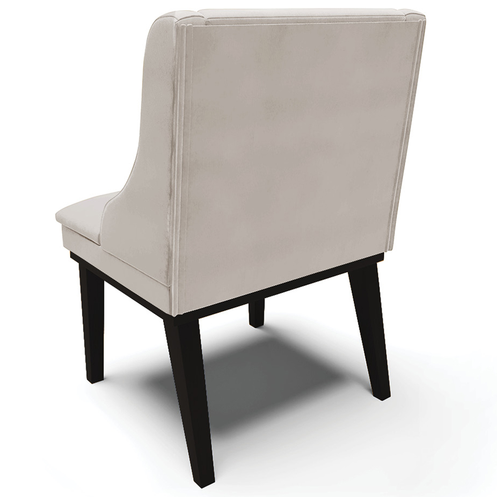 Kit 4 Cadeiras Decorativas Sala de Jantar Base Fixa de Madeira Firenze Veludo Cinza/Preto G19 - Gran Belo