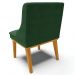 Kit 4 Cadeiras Decorativas Sala de Jantar Base Fixa de Madeira Firenze Veludo Verde Esmeralda/Castanho G19 - Gran Belo