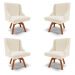 Kit 4 Cadeiras Decorativas Sala de Jantar Base Giratória de Madeira Firenze Linho Bege/Natural G19 - Gran Belo