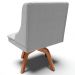 Kit 4 Cadeiras Decorativas Sala de Jantar Base Giratória de Madeira Firenze Linho Cinza/Natural G19 - Gran Belo