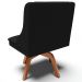 Kit 4 Cadeiras Decorativas Sala de Jantar Base Giratória de Madeira Firenze Linho Preto/Natural G19 - Gran Belo
