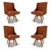 Kit 4 Cadeiras Decorativas Sala de Jantar Base Giratória de Madeira Firenze PU Nozes/Natural G19 - Gran Belo