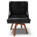 Kit 4 Cadeiras Decorativas Sala de Jantar Base Giratória de Madeira Firenze PU Preto Brilho/Natural G19 - Gran Belo