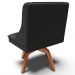Kit 4 Cadeiras Decorativas Sala de Jantar Base Giratória de Madeira Firenze PU Preto Fosco/Natural G19 - Gran Belo