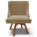 Kit 4 Cadeiras Decorativas Sala de Jantar Base Giratória de Madeira Firenze Suede Nude/Natural G19 - Gran Belo