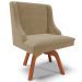 Kit 4 Cadeiras Decorativas Sala de Jantar Base Giratória de Madeira Firenze Suede Nude/Natural G19 - Gran Belo