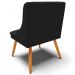 Kit 4 Cadeiras Decorativas Sala de Jantar Pés Palito de Madeira Firenze Linho Preto/Natural G19 - Gran Belo