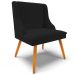 Kit 4 Cadeiras Decorativas Sala de Jantar Pés Palito de Madeira Firenze Linho Preto/Natural G19 - Gran Belo
